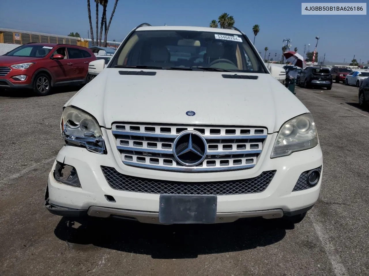 2011 Mercedes-Benz Ml 350 VIN: 4JGBB5GB1BA626186 Lot: 53468204