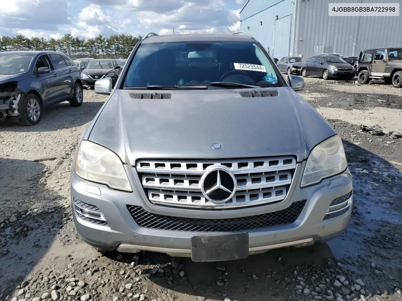 2011 Mercedes-Benz Ml 350 4Matic VIN: 4JGBB8GB3BA722998 Lot: 72523544