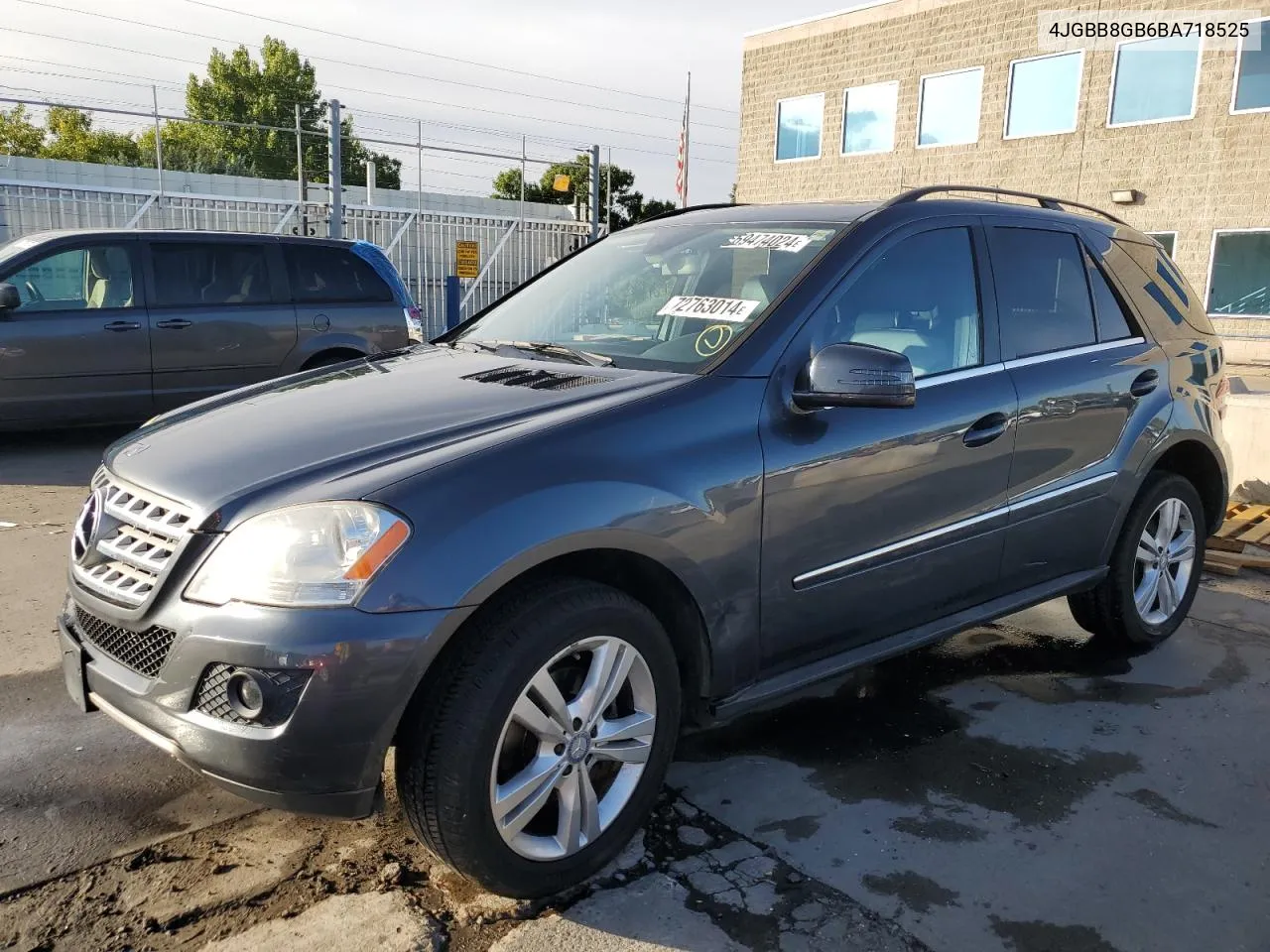 2011 Mercedes-Benz Ml 350 4Matic VIN: 4JGBB8GB6BA718525 Lot: 72763014