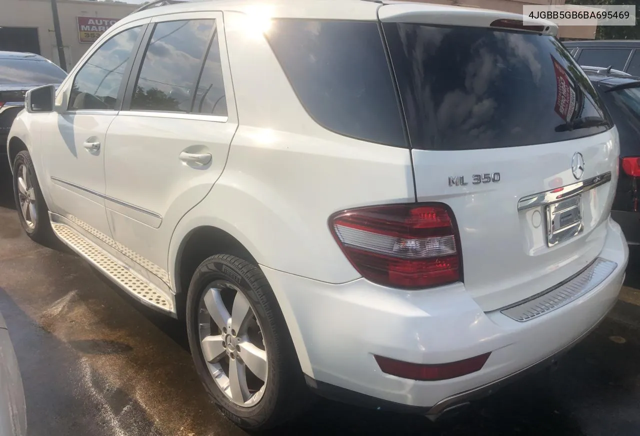 2011 Mercedes-Benz Ml 350 VIN: 4JGBB5GB6BA695469 Lot: 73029384