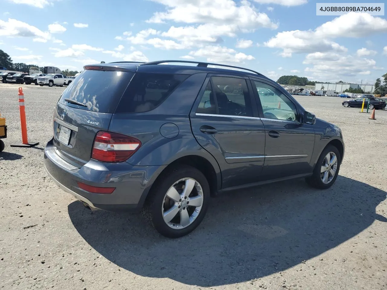 2011 Mercedes-Benz Ml 350 4Matic VIN: 4JGBB8GB9BA704649 Lot: 74145124