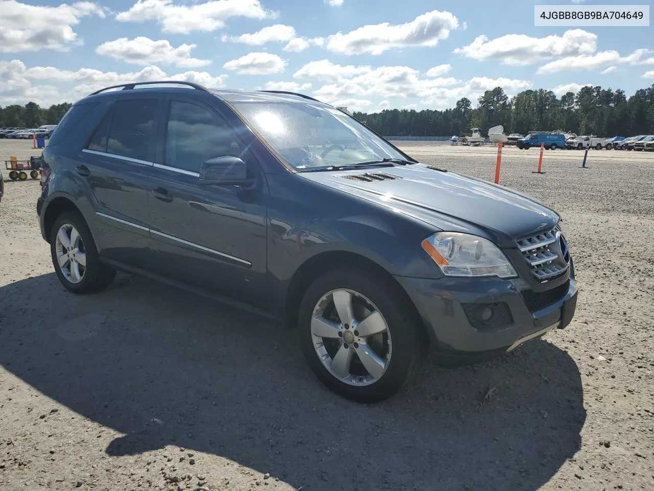 2011 Mercedes-Benz Ml 350 4Matic VIN: 4JGBB8GB9BA704649 Lot: 74145124