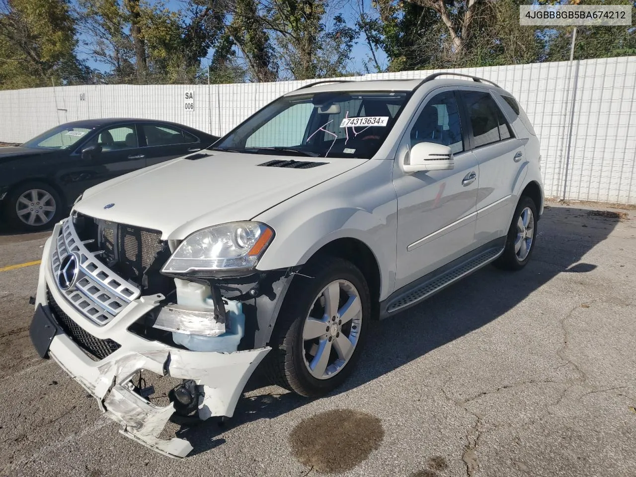 2011 Mercedes-Benz Ml 350 4Matic VIN: 4JGBB8GB5BA674212 Lot: 74313634