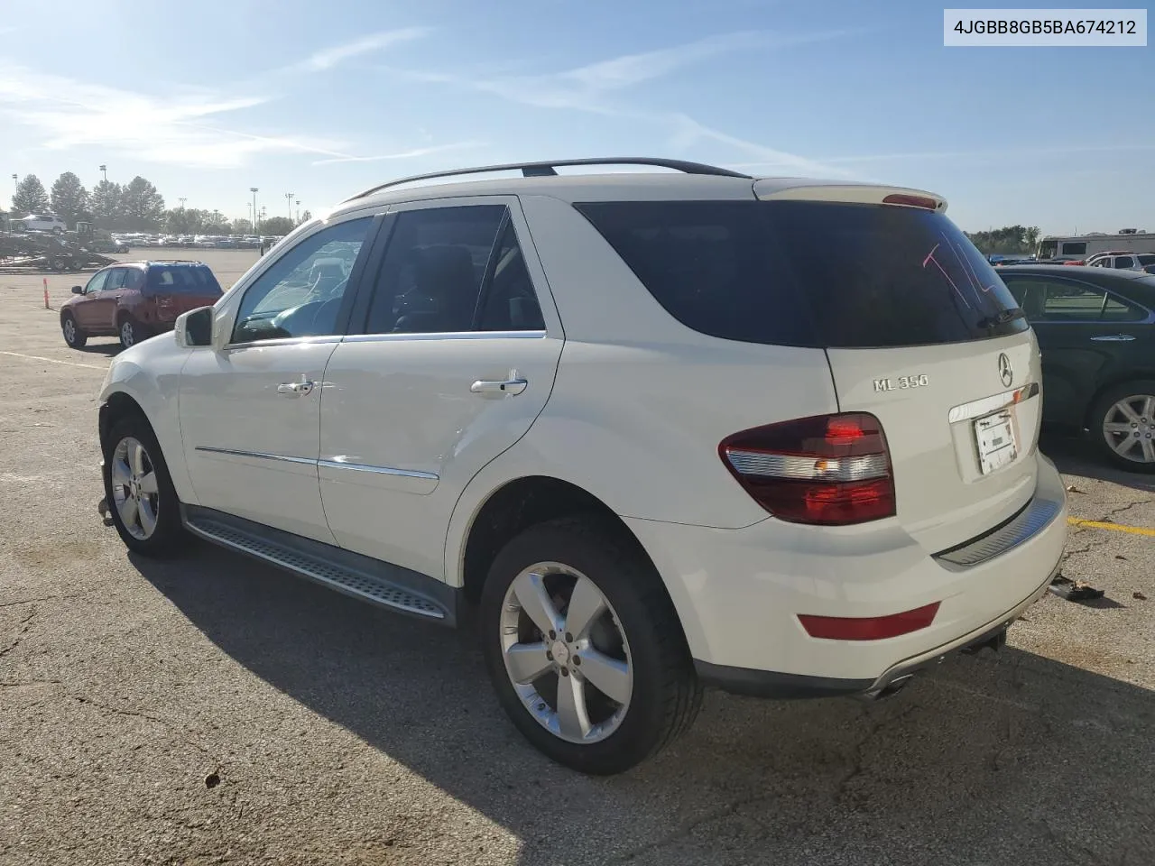 2011 Mercedes-Benz Ml 350 4Matic VIN: 4JGBB8GB5BA674212 Lot: 74313634