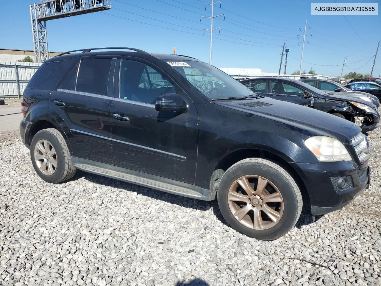 2011 Mercedes-Benz Ml 350 VIN: 4JGBB5GB1BA739555 Lot: 75231014