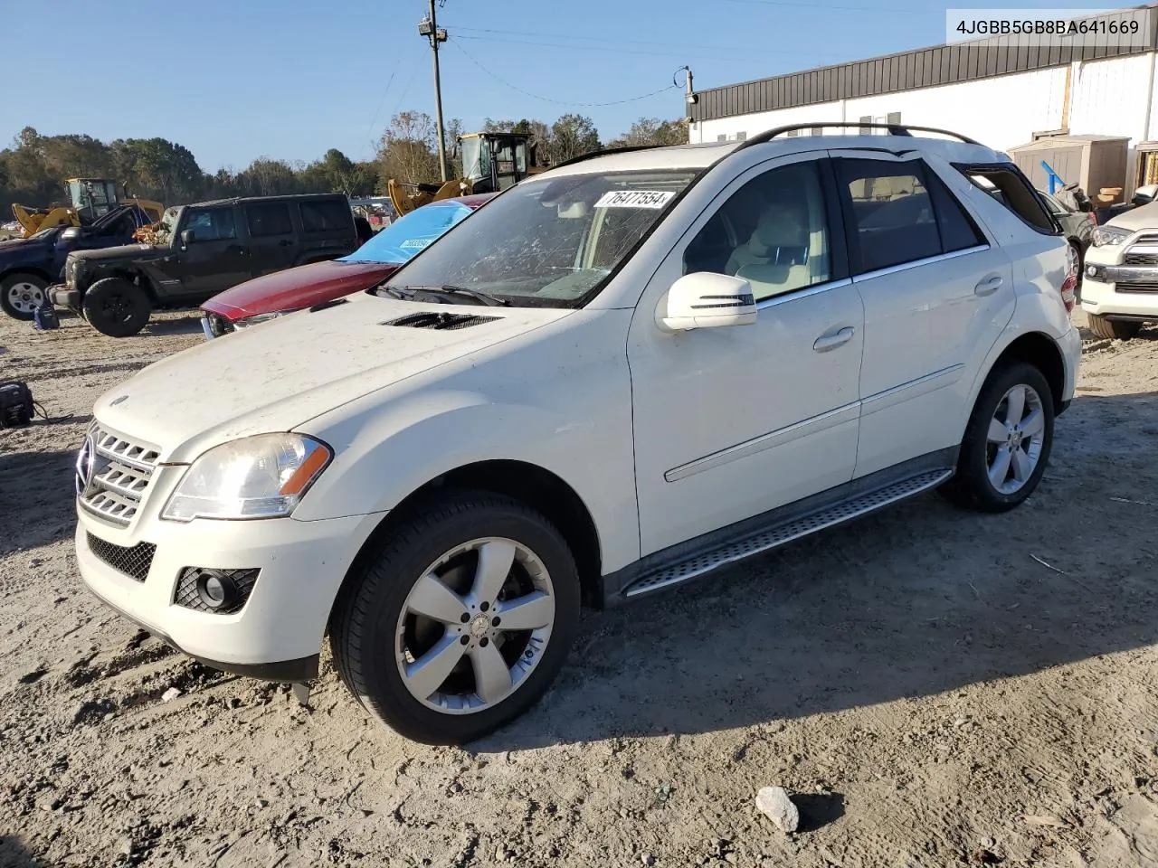 2011 Mercedes-Benz Ml 350 VIN: 4JGBB5GB8BA641669 Lot: 76477554