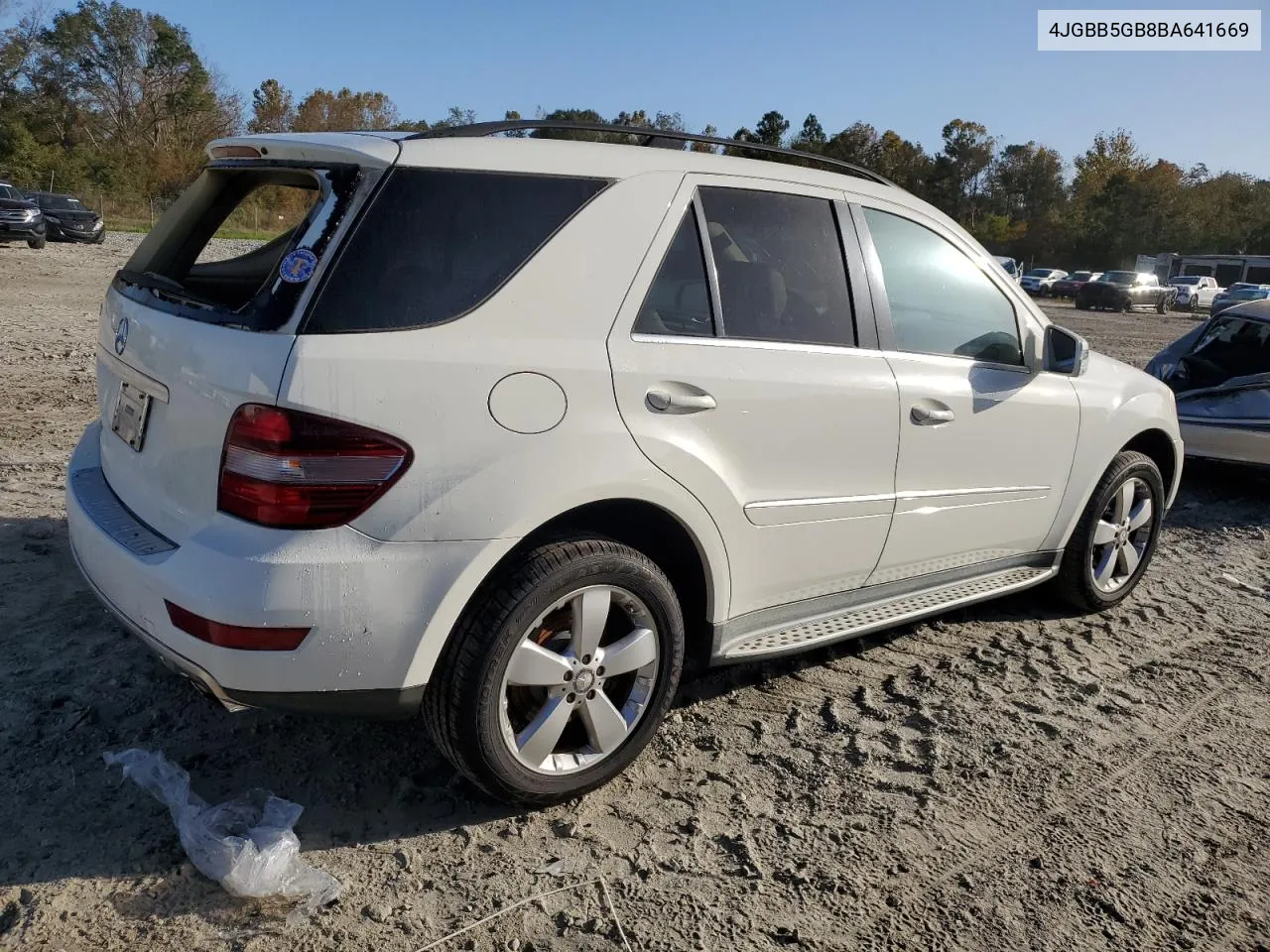 2011 Mercedes-Benz Ml 350 VIN: 4JGBB5GB8BA641669 Lot: 76477554