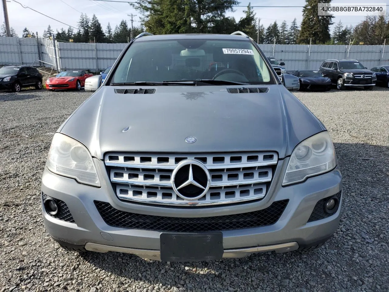 2011 Mercedes-Benz Ml 350 4Matic VIN: 4JGBB8GB7BA732840 Lot: 79957294