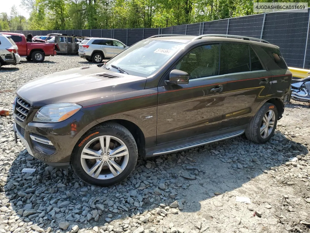 2012 Mercedes-Benz Ml 350 4Matic VIN: 4JGDA5HB6CA011659 Lot: 51184964