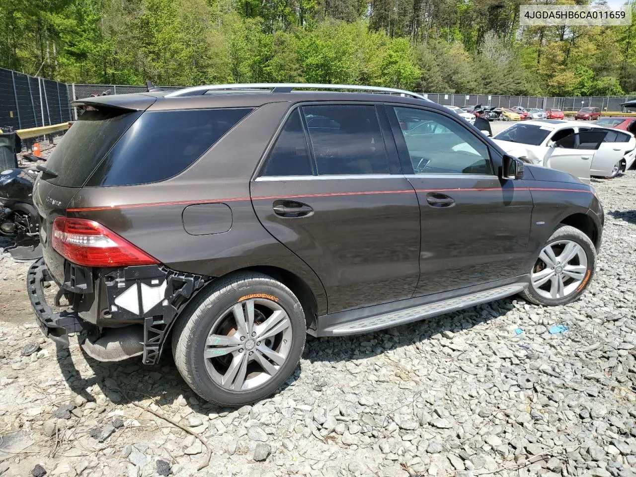 2012 Mercedes-Benz Ml 350 4Matic VIN: 4JGDA5HB6CA011659 Lot: 51184964