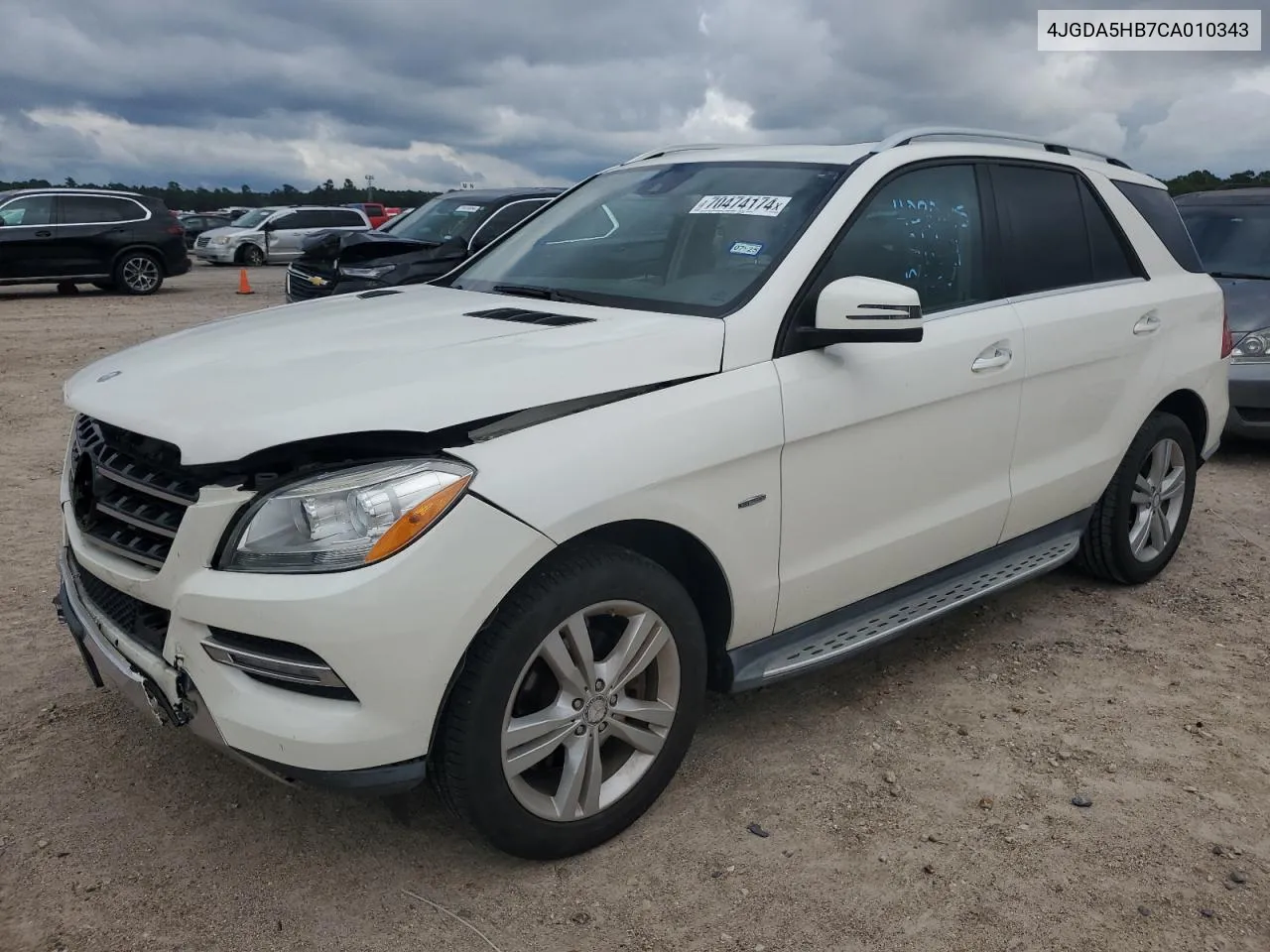 2012 Mercedes-Benz Ml 350 4Matic VIN: 4JGDA5HB7CA010343 Lot: 70474174