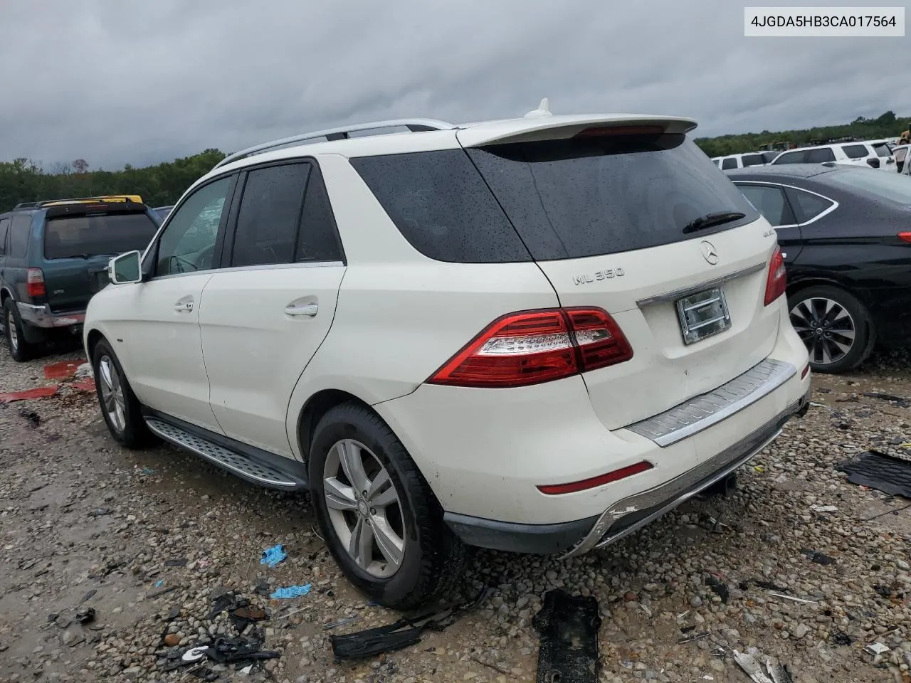 2012 Mercedes-Benz Ml 350 4Matic VIN: 4JGDA5HB3CA017564 Lot: 70853474