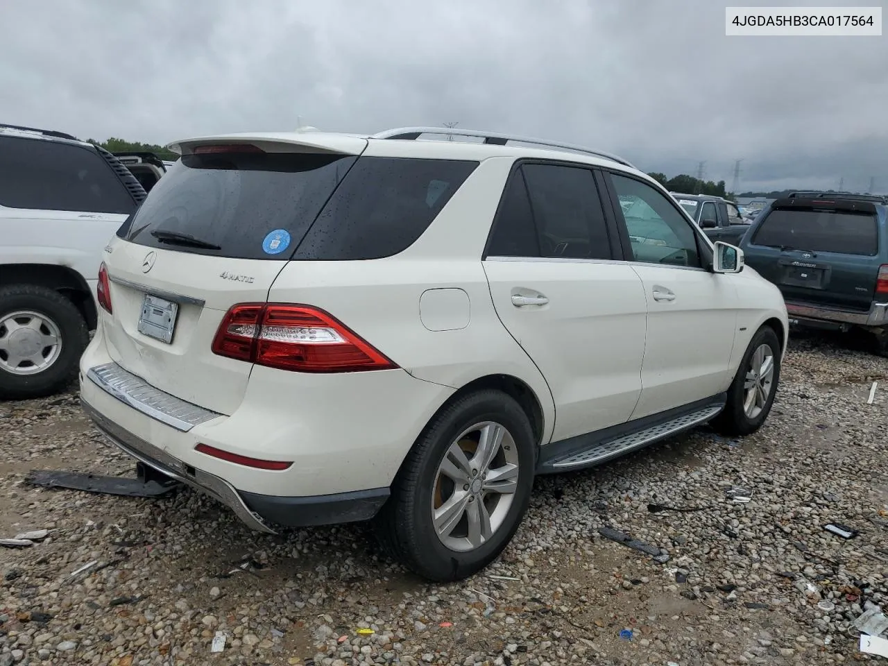 2012 Mercedes-Benz Ml 350 4Matic VIN: 4JGDA5HB3CA017564 Lot: 70853474