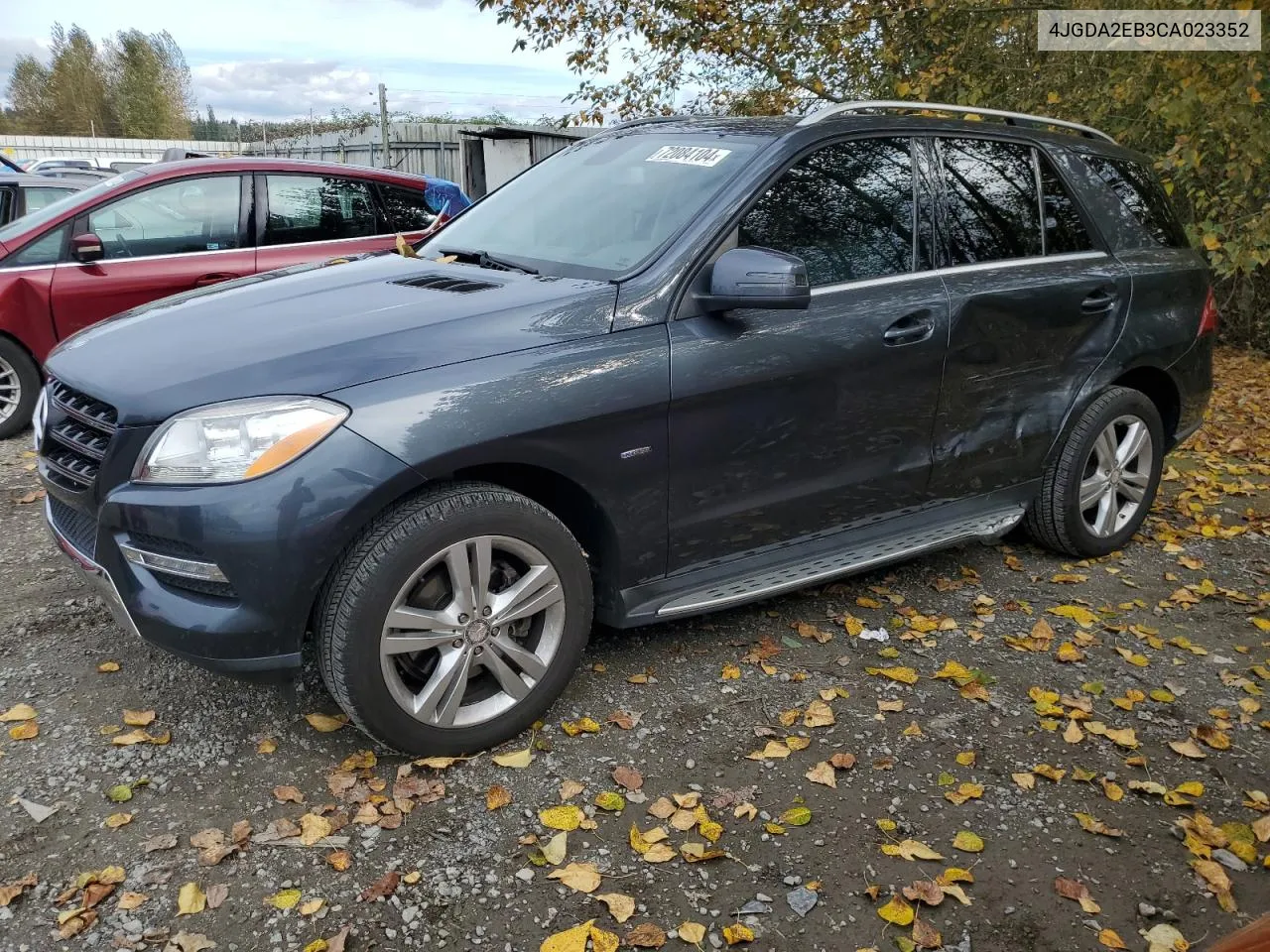 2012 Mercedes-Benz Ml 350 Bluetec VIN: 4JGDA2EB3CA023352 Lot: 72084104