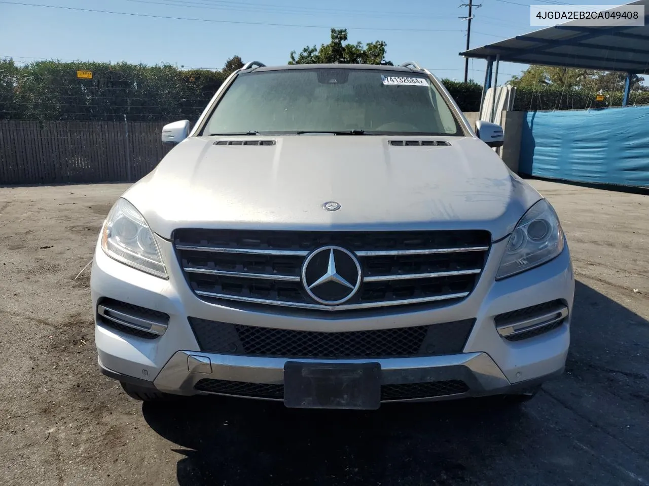 2012 Mercedes-Benz Ml 350 Bluetec VIN: 4JGDA2EB2CA049408 Lot: 74132684