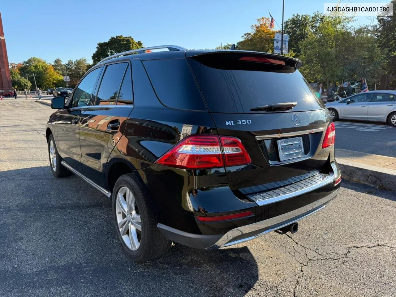 2012 Mercedes-Benz Ml 350 4Matic VIN: 4JGDA5HB1CA001380 Lot: 75615574