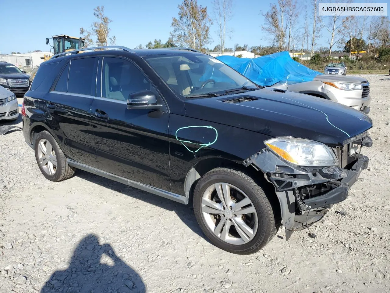 2012 Mercedes-Benz Ml 350 4Matic VIN: 4JGDA5HB5CA057600 Lot: 76518634