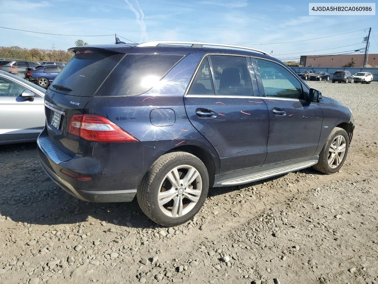 2012 Mercedes-Benz Ml 350 4Matic VIN: 4JGDA5HB2CA060986 Lot: 78352704