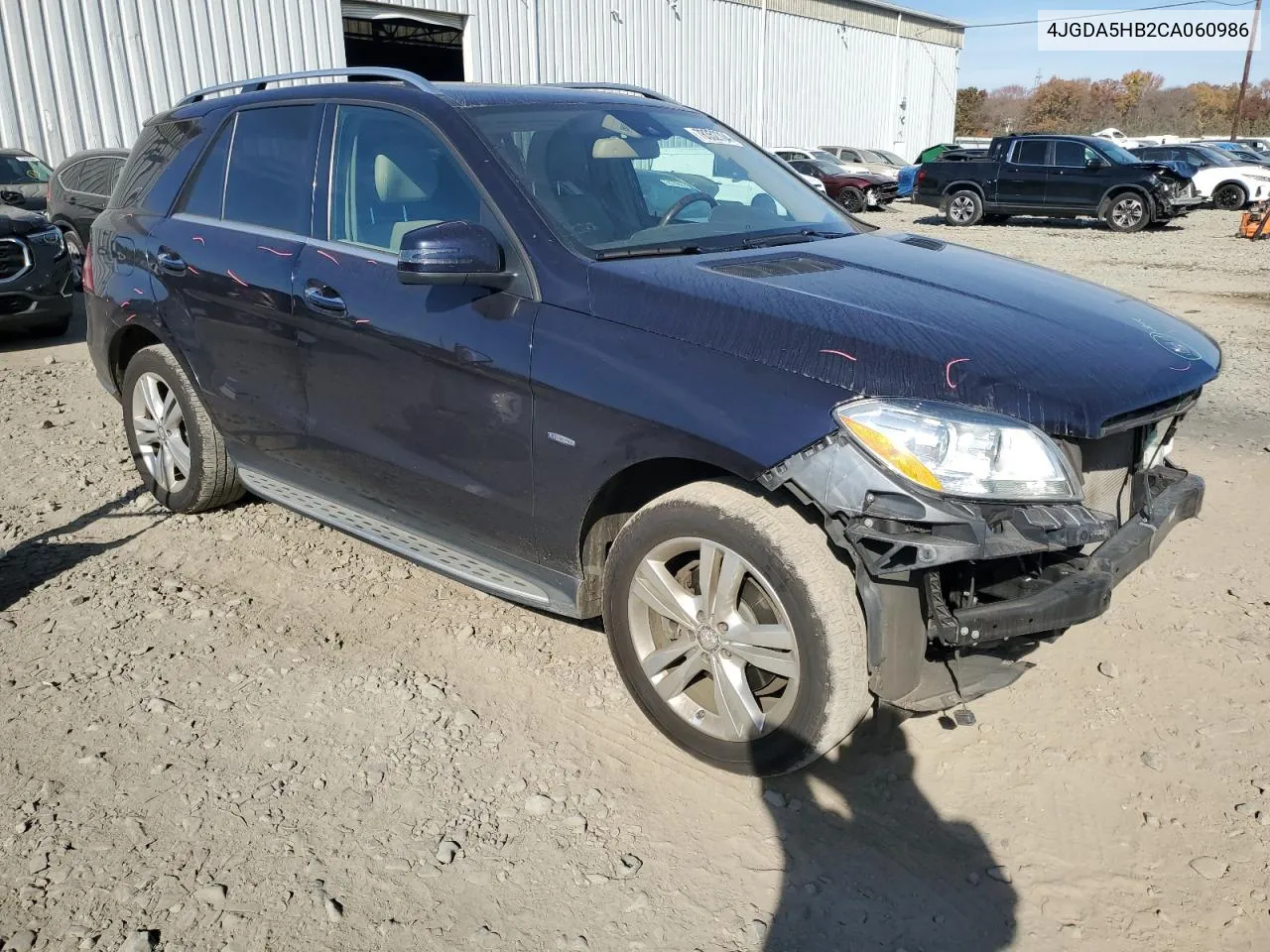 2012 Mercedes-Benz Ml 350 4Matic VIN: 4JGDA5HB2CA060986 Lot: 78352704