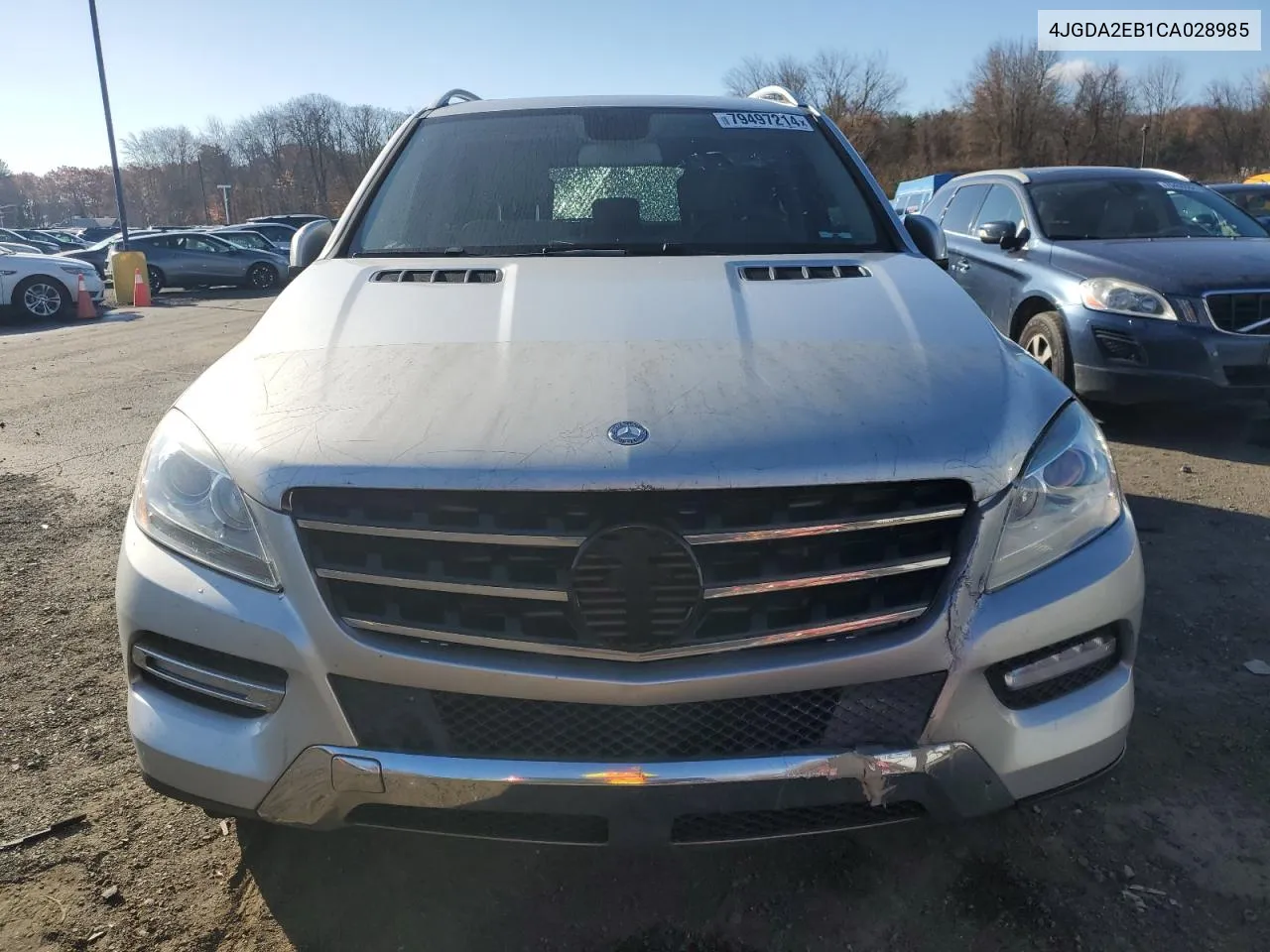 2012 Mercedes-Benz Ml 350 Bluetec VIN: 4JGDA2EB1CA028985 Lot: 79497214