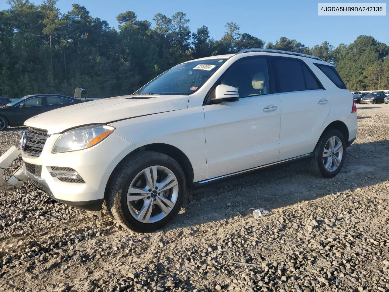 2013 Mercedes-Benz Ml 350 4Matic VIN: 4JGDA5HB9DA242136 Lot: 72283004