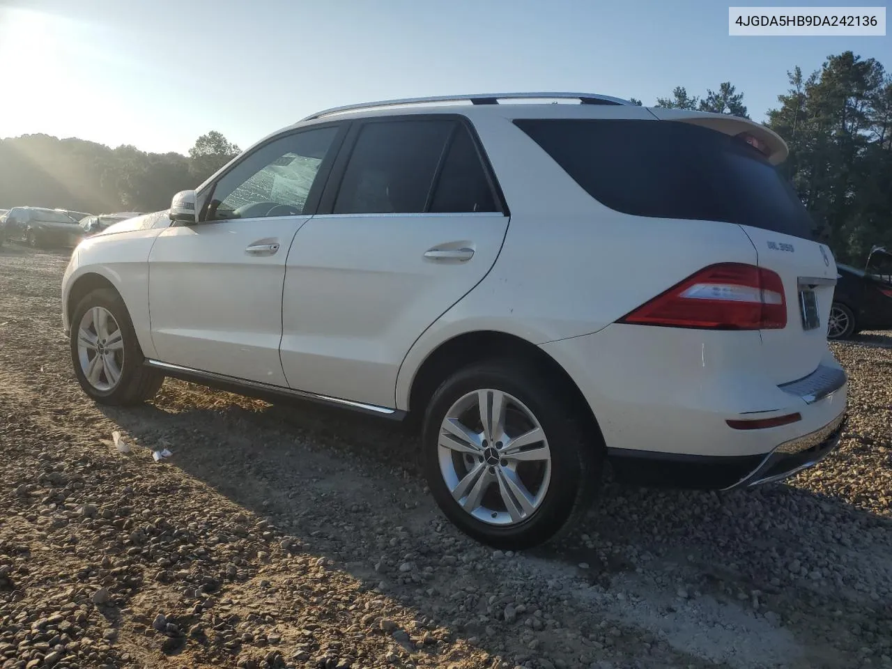 2013 Mercedes-Benz Ml 350 4Matic VIN: 4JGDA5HB9DA242136 Lot: 72283004