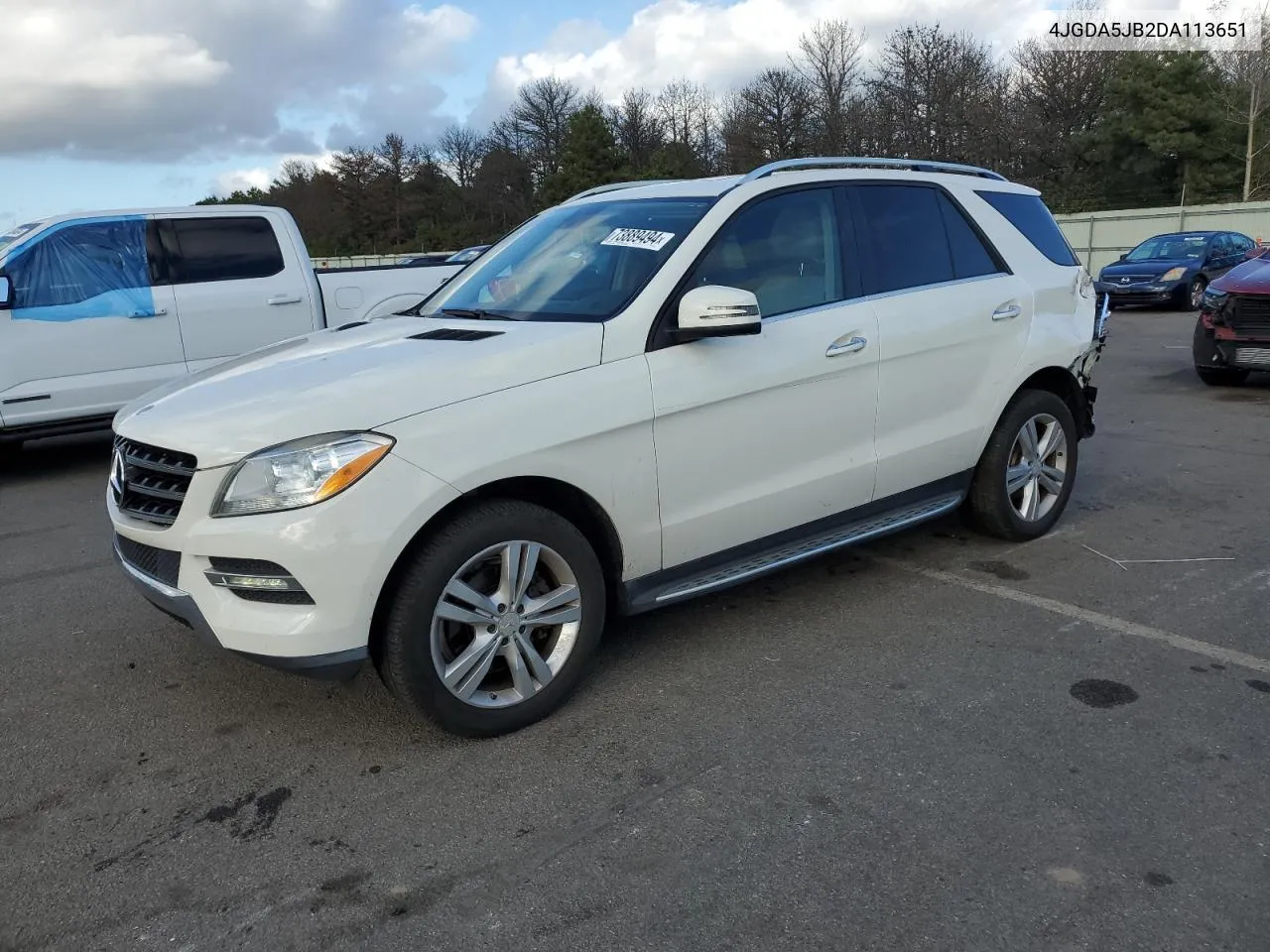 2013 Mercedes-Benz Ml 350 VIN: 4JGDA5JB2DA113651 Lot: 73889494