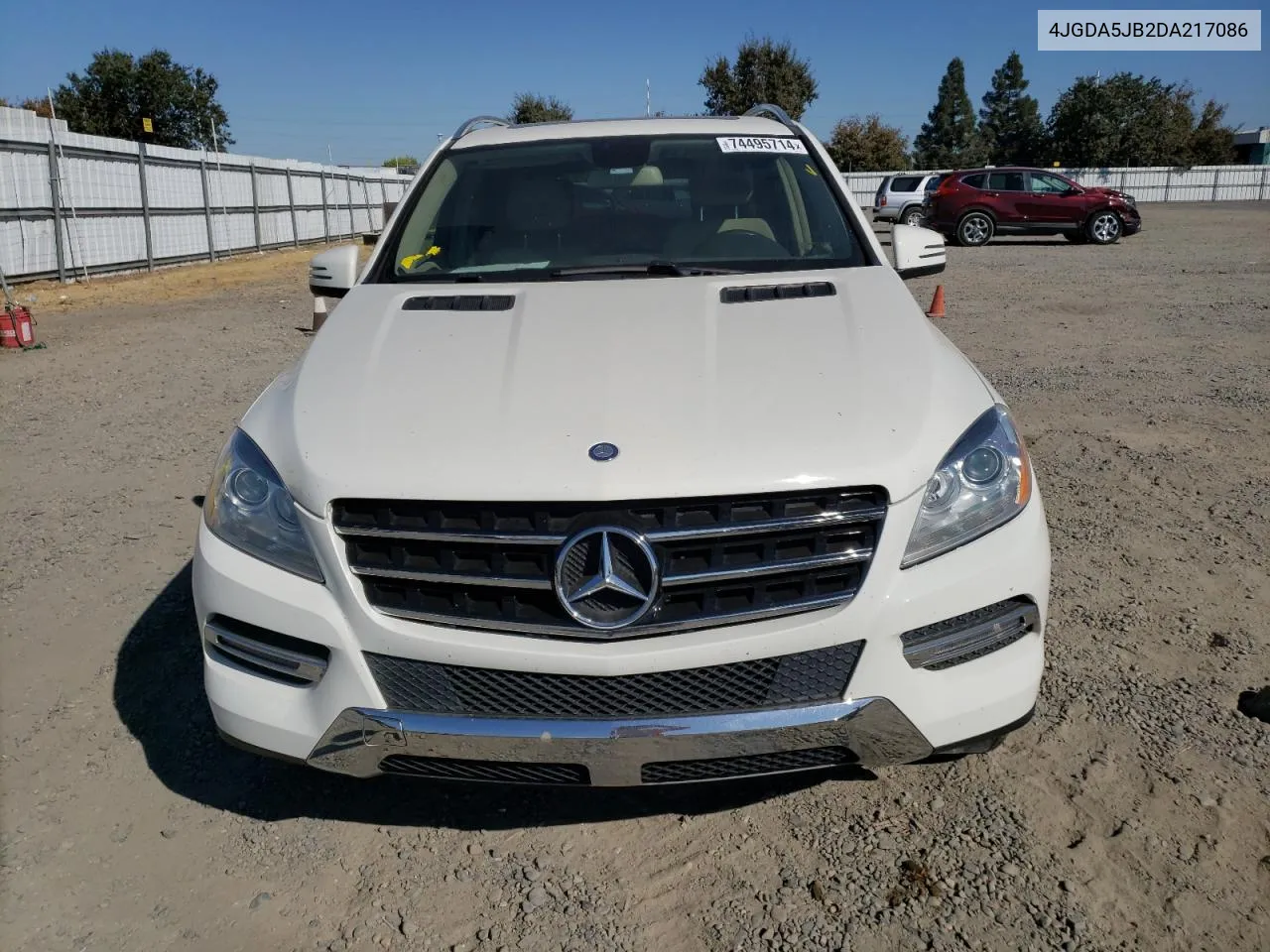 2013 Mercedes-Benz Ml 350 VIN: 4JGDA5JB2DA217086 Lot: 74495714