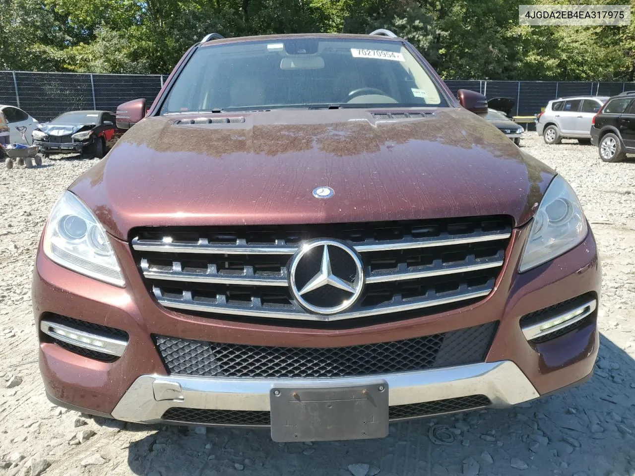 2014 Mercedes-Benz Ml 350 Bluetec VIN: 4JGDA2EB4EA317975 Lot: 70270954