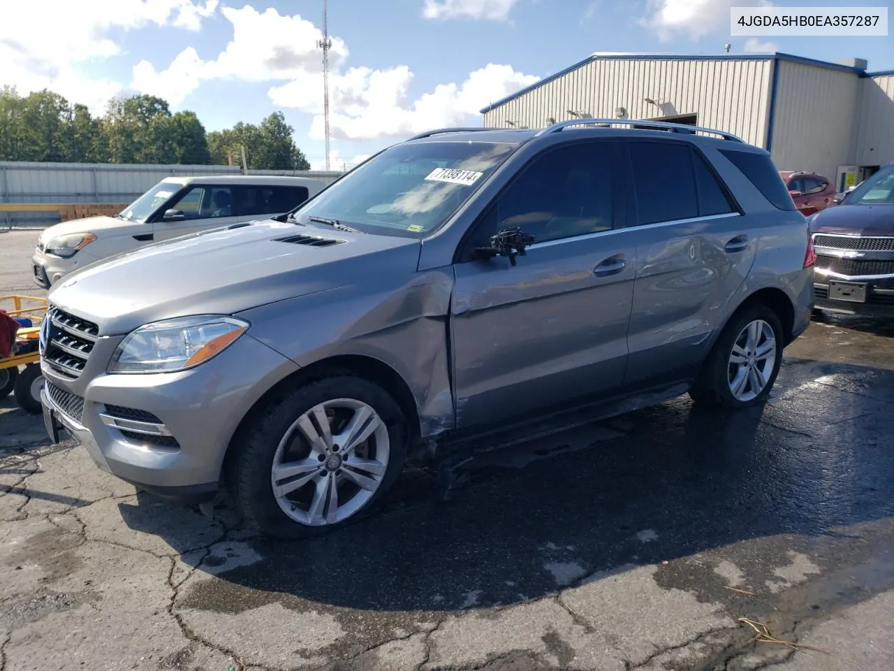 2014 Mercedes-Benz Ml 350 4Matic VIN: 4JGDA5HB0EA357287 Lot: 71393114