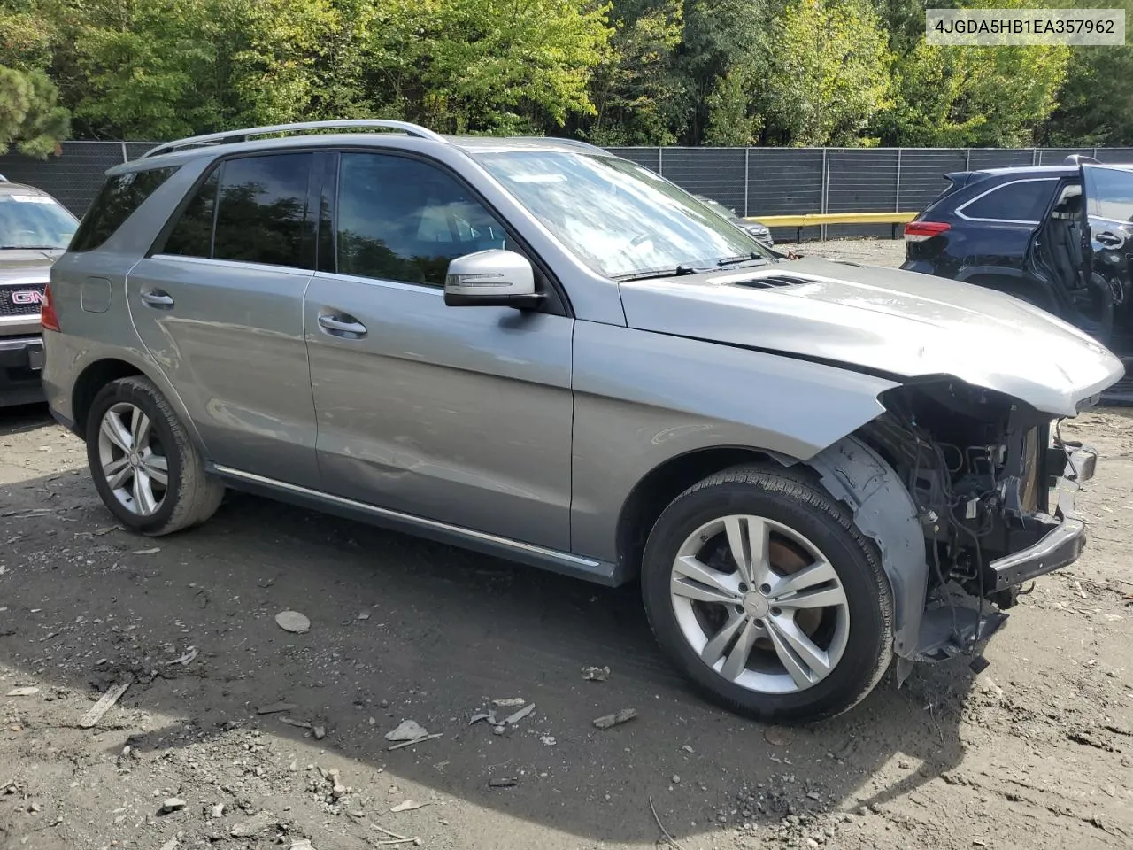 2014 Mercedes-Benz Ml 350 4Matic VIN: 4JGDA5HB1EA357962 Lot: 72316464