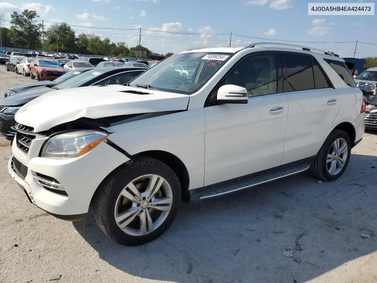 2014 Mercedes-Benz Ml 350 4Matic VIN: 4JGDA5HB4EA424473 Lot: 74099254