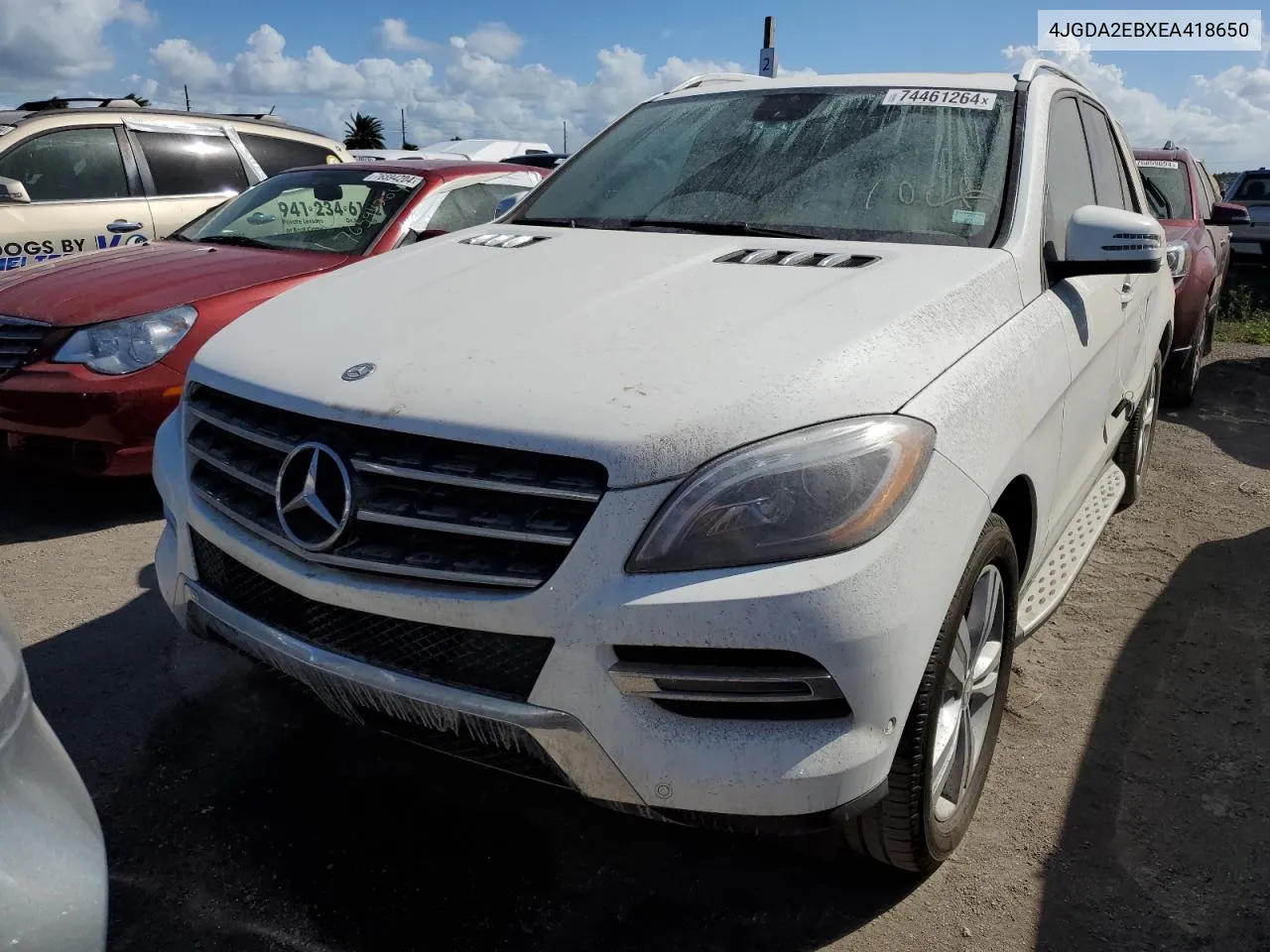 2014 Mercedes-Benz Ml 350 Bluetec VIN: 4JGDA2EBXEA418650 Lot: 74461264