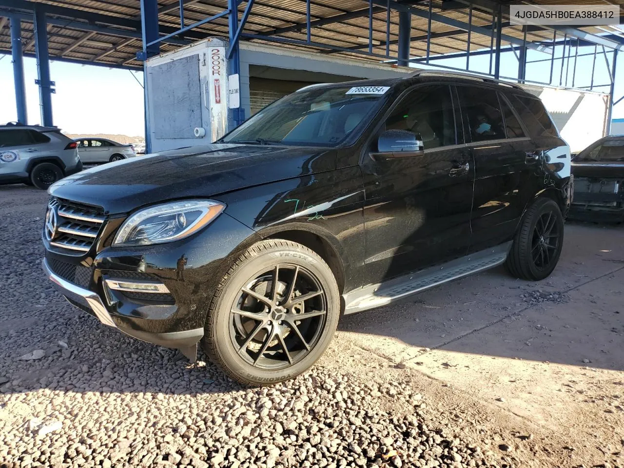 2014 Mercedes-Benz Ml 350 4Matic VIN: 4JGDA5HB0EA388412 Lot: 78653354