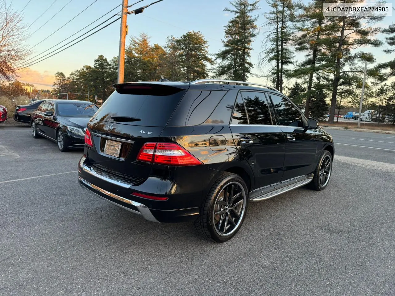 2014 Mercedes-Benz Ml 550 4Matic VIN: 4JGDA7DBXEA274905 Lot: 81653694