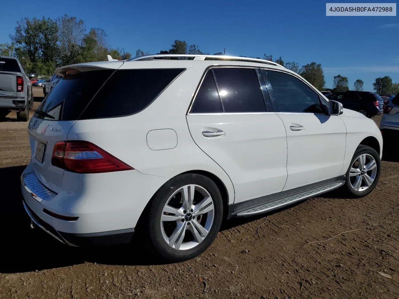 2015 Mercedes-Benz Ml 350 4Matic VIN: 4JGDA5HB0FA472988 Lot: 74043314