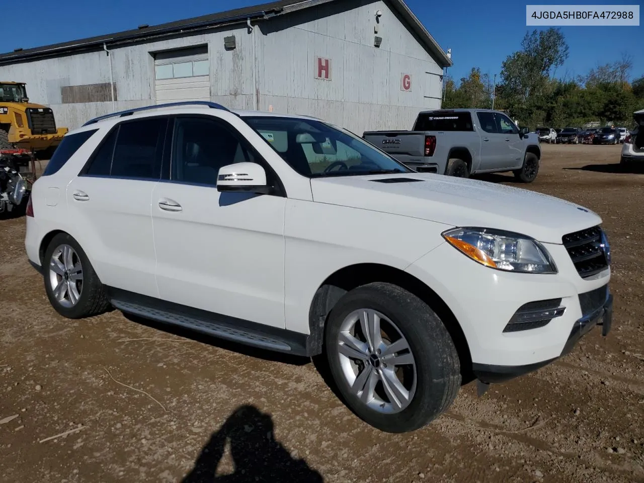 2015 Mercedes-Benz Ml 350 4Matic VIN: 4JGDA5HB0FA472988 Lot: 74043314