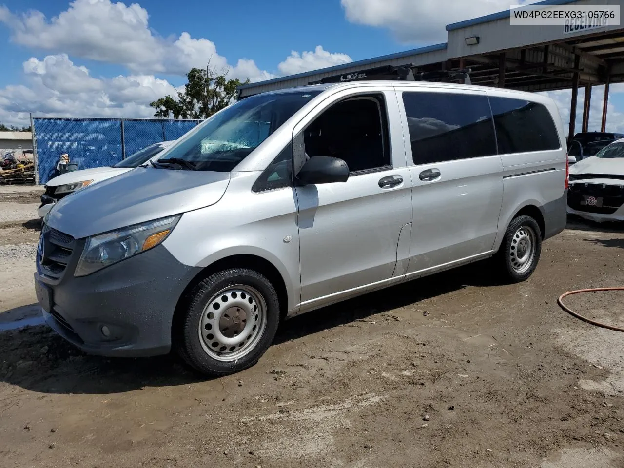 2016 Mercedes-Benz Metris VIN: WD4PG2EEXG3105766 Lot: 72269644