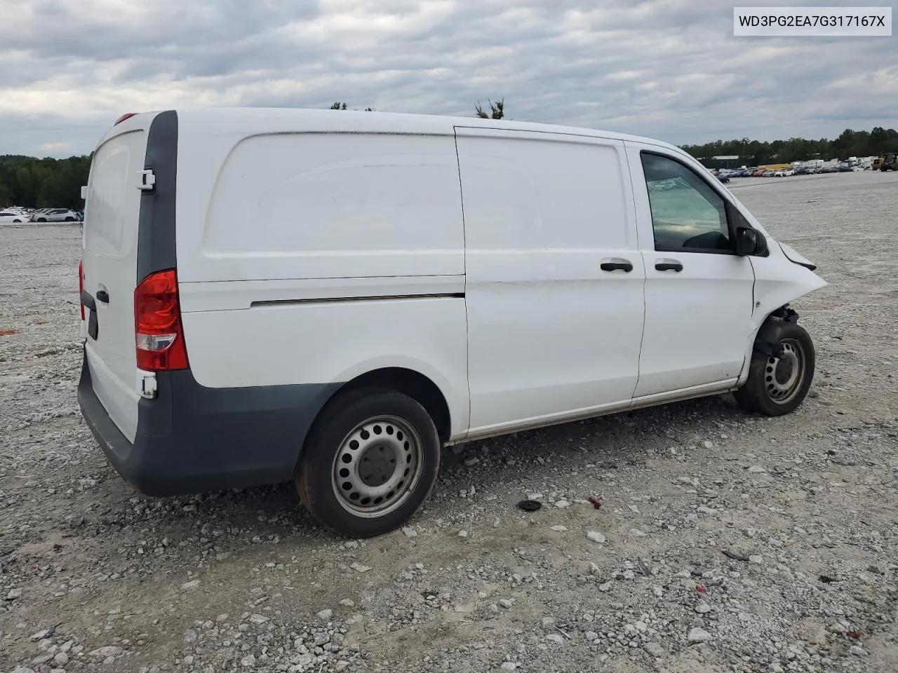 2016 Mercedes-Benz Metris VIN: WD3PG2EA7G317167X Lot: 72991194