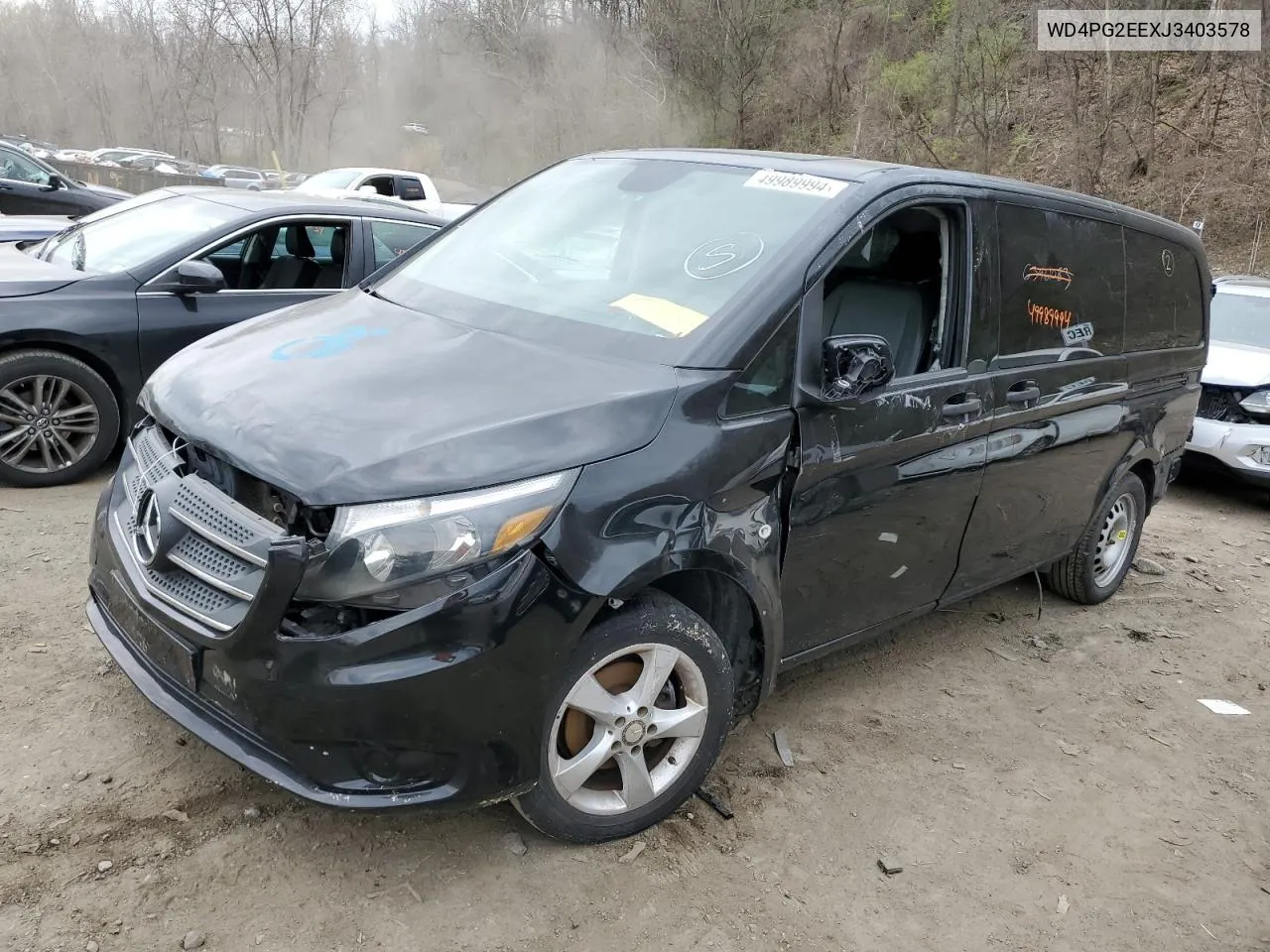 2018 Mercedes-Benz Metris VIN: WD4PG2EEXJ3403578 Lot: 49989994