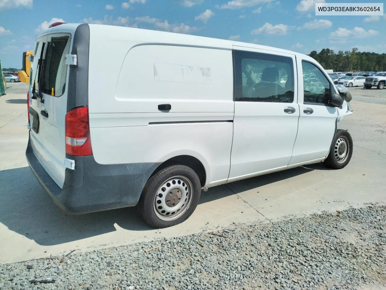 2019 Mercedes-Benz Metris VIN: WD3PG3EA8K3602654 Lot: 62481134