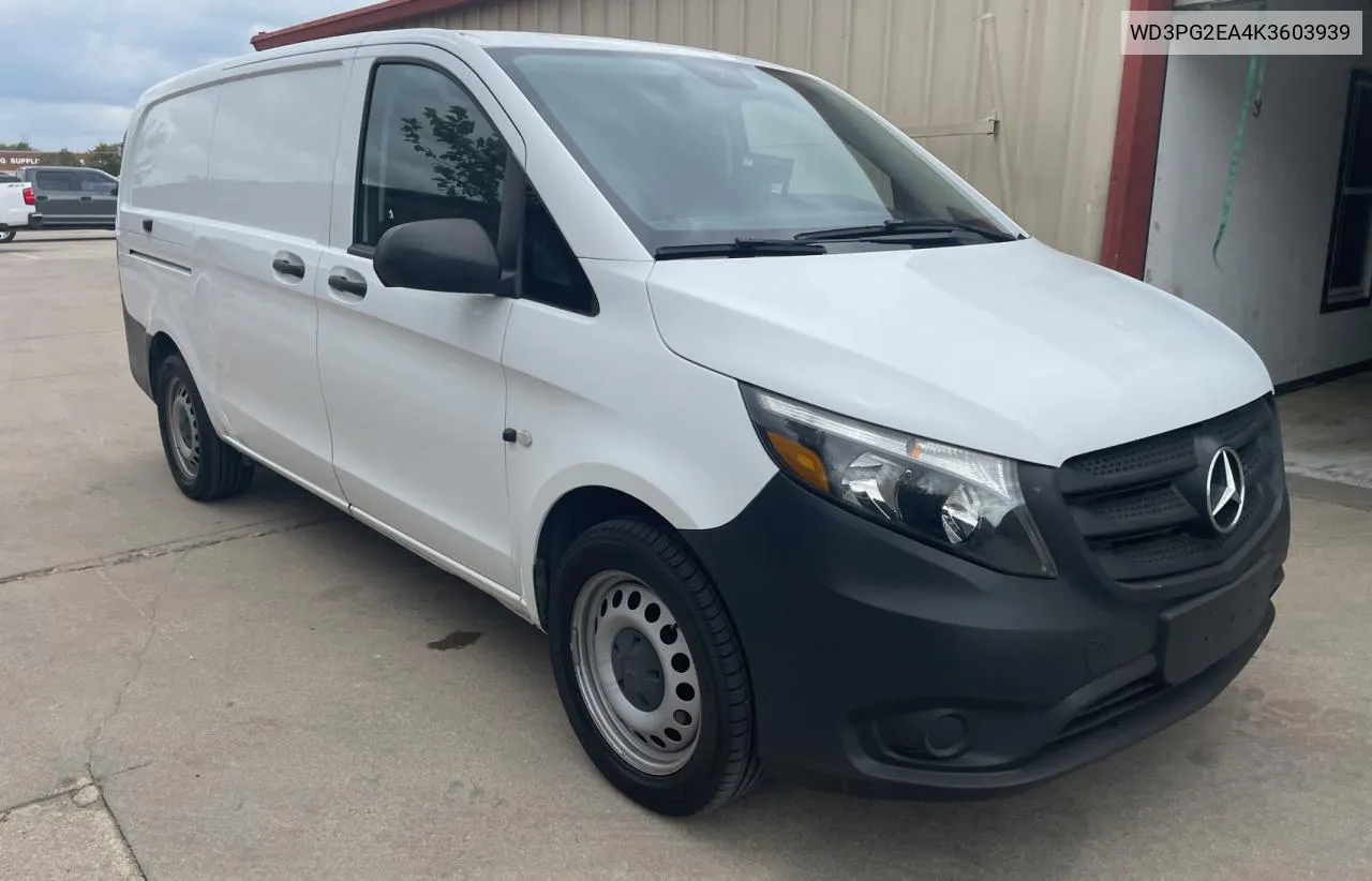 2019 Mercedes-Benz Metris VIN: WD3PG2EA4K3603939 Lot: 78860194