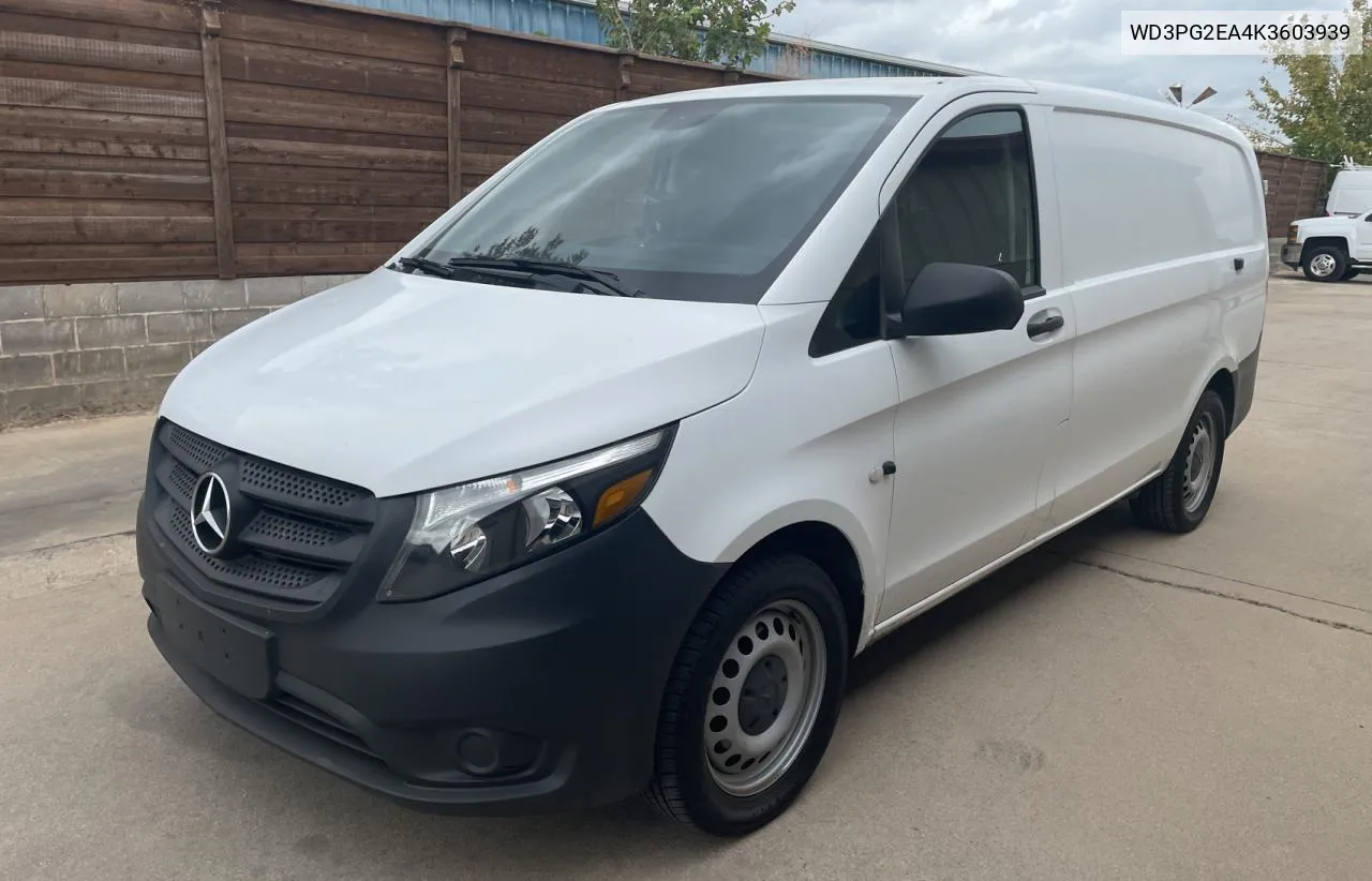 2019 Mercedes-Benz Metris VIN: WD3PG2EA4K3603939 Lot: 78860194