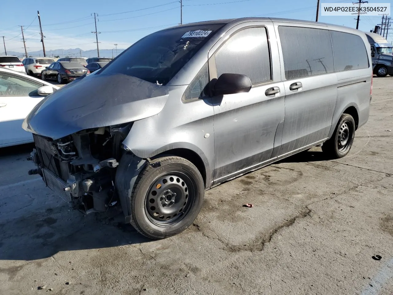 2019 Mercedes-Benz Metris VIN: WD4PG2EE3K3504527 Lot: 79310224