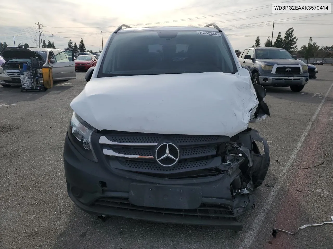 2019 Mercedes-Benz Metris VIN: WD3PG2EAXK3570414 Lot: 79516864