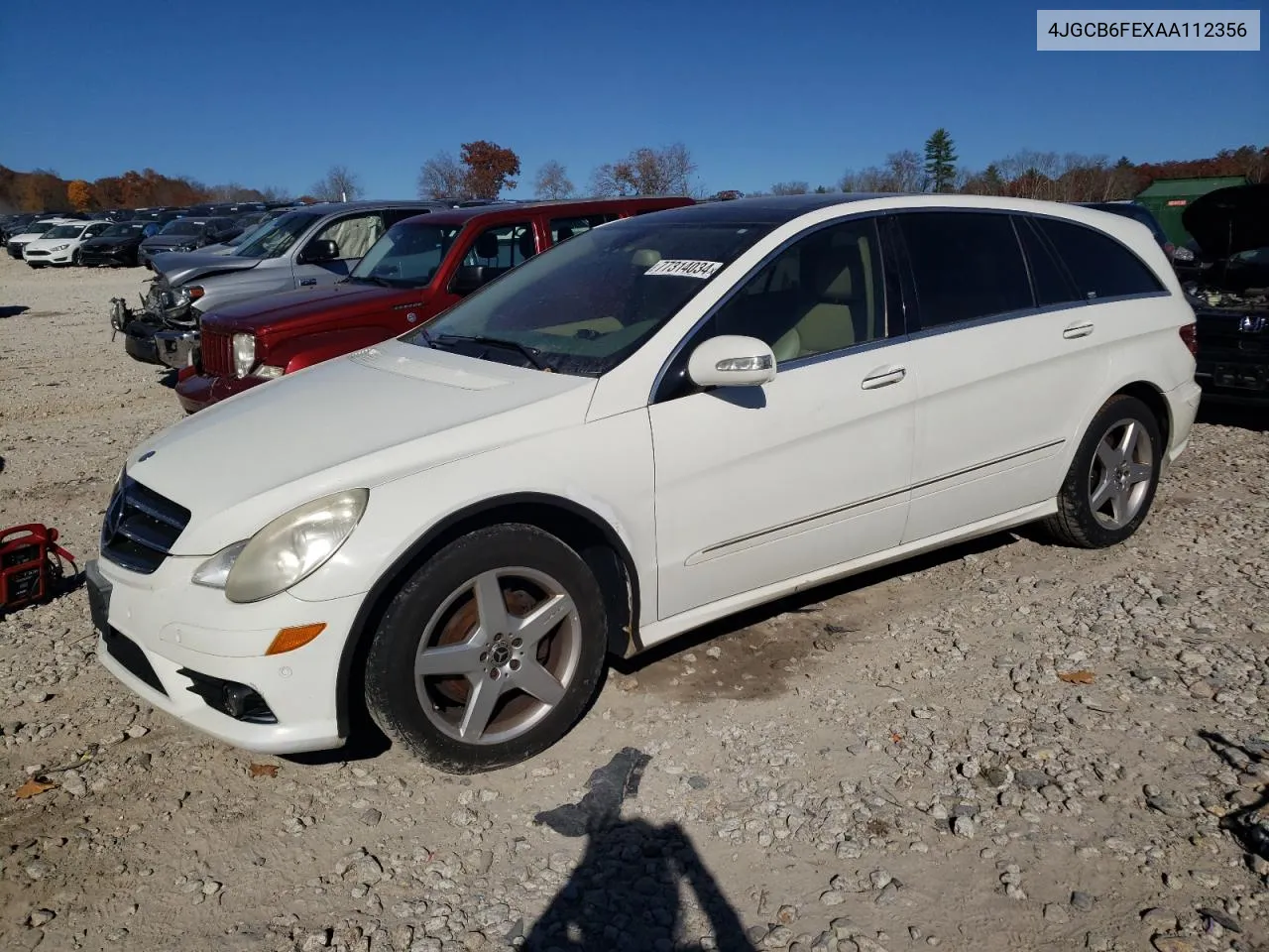 2010 Mercedes-Benz R 350 4Matic VIN: 4JGCB6FEXAA112356 Lot: 77314034