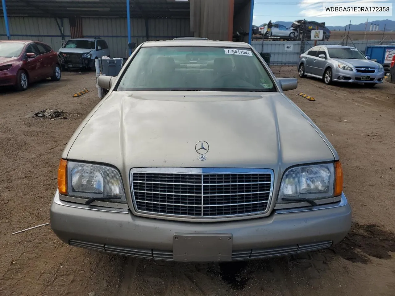 1994 Mercedes-Benz S 500 VIN: WDBGA51E0RA172358 Lot: 77541104