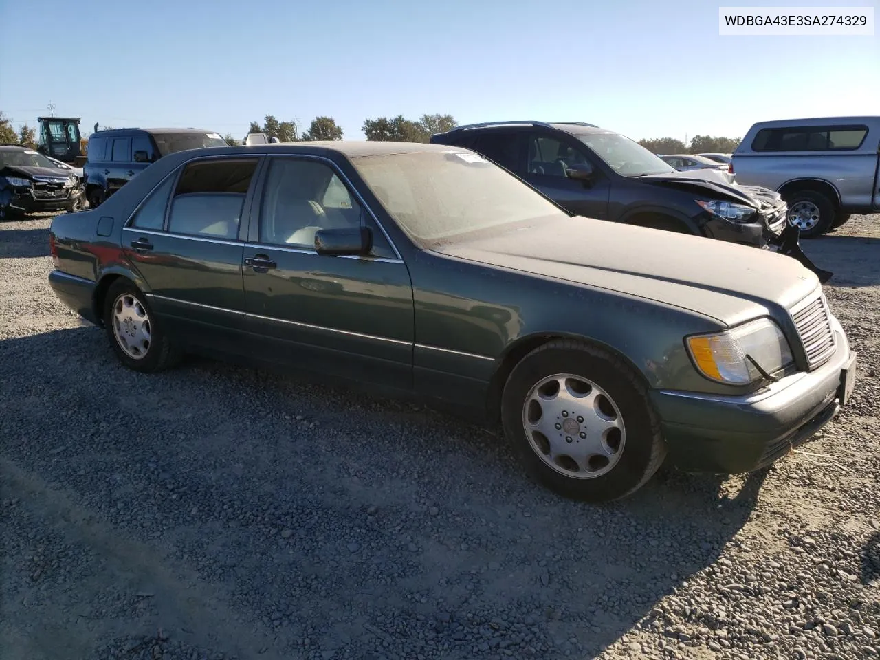 1995 Mercedes-Benz S 420 VIN: WDBGA43E3SA274329 Lot: 71117994