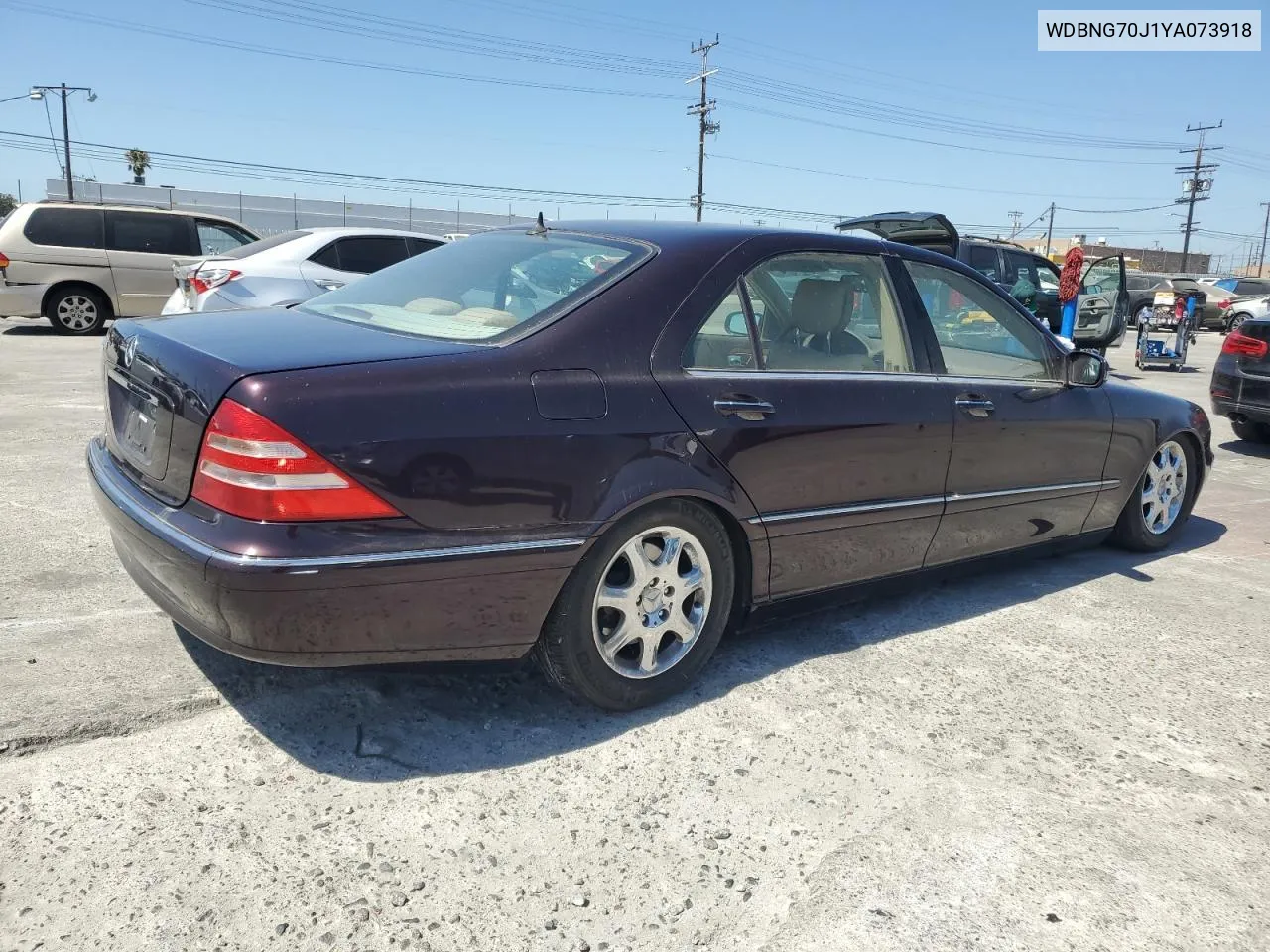 2000 Mercedes-Benz S 430 VIN: WDBNG70J1YA073918 Lot: 68311484