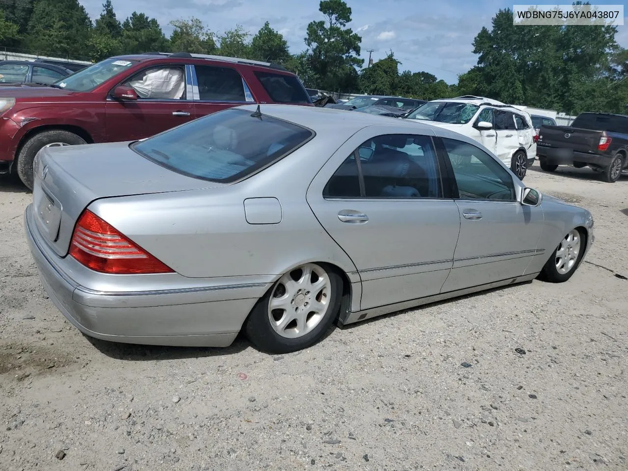 2000 Mercedes-Benz S 500 VIN: WDBNG75J6YA043807 Lot: 70151654